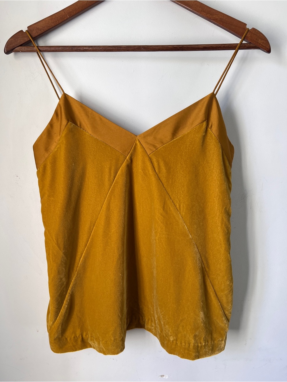 Club Monaco Mustard Velvet Cami with Tags with flaws